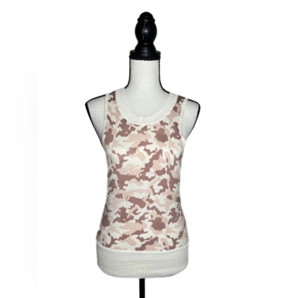 Central Park West Camo Sleeveless Sweater Pink Blush - S
